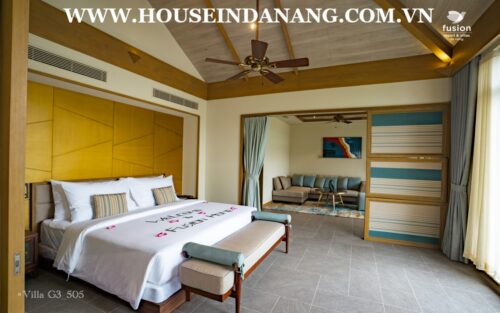 Fusion villa rental Danang, Vietnam, two bedrooms, Ngu Hanh Son district, in five- star resort, Western style