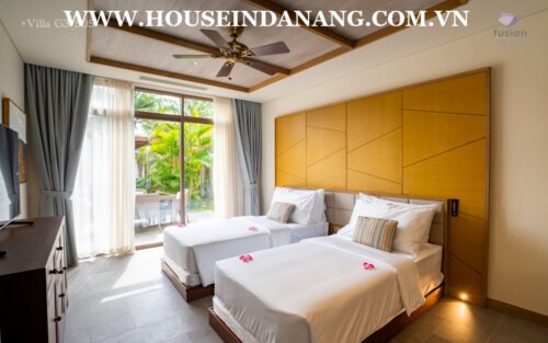 Fusion villa rental Danang, Vietnam, two bedrooms, Ngu Hanh Son district, in five- star resort, Western style