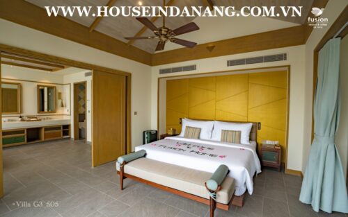 Fusion villa rental Danang, Vietnam, two bedrooms, Ngu Hanh Son district, in five- star resort, Western style