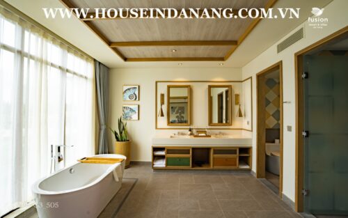 Fusion villa rental Danang, Vietnam, two bedrooms, Ngu Hanh Son district, in five- star resort, Western style