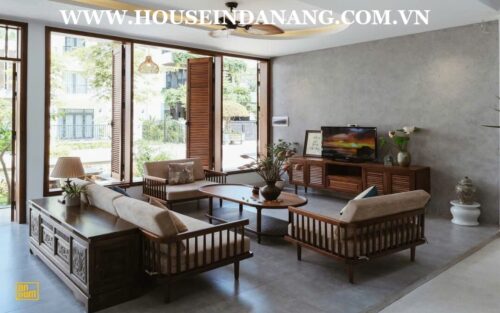 Luxury villa in Danang for rent in Euro village, in Vietnam, modern style, walking to the river