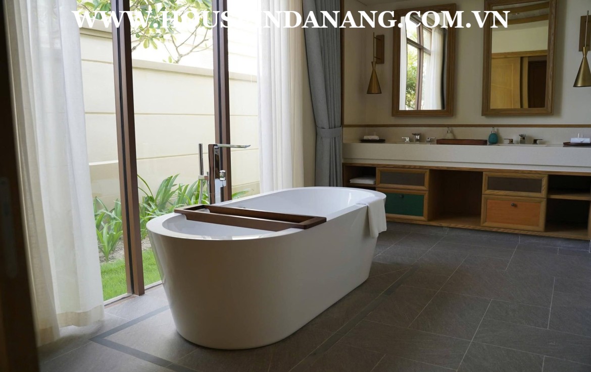 Beachfront villa rental Danang in five- star Fusion villas & resort, in Vietnam, by the beach bay