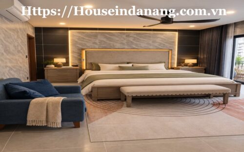 Luxury villa for rent Danang near My Khe beach, in Vietnam, modern architecture