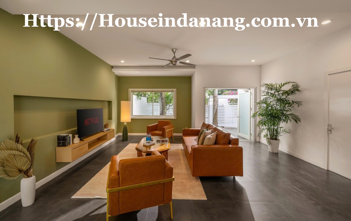 Luxurious villa for rent Danang near My Khe beach bay, in Vietnam, walking to the beach, modern style