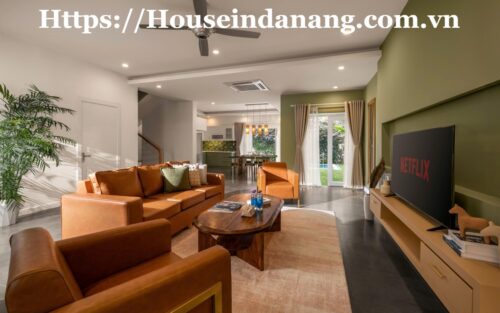 Luxurious villa for rent Danang near My Khe beach bay, in Vietnam, walking to the beach